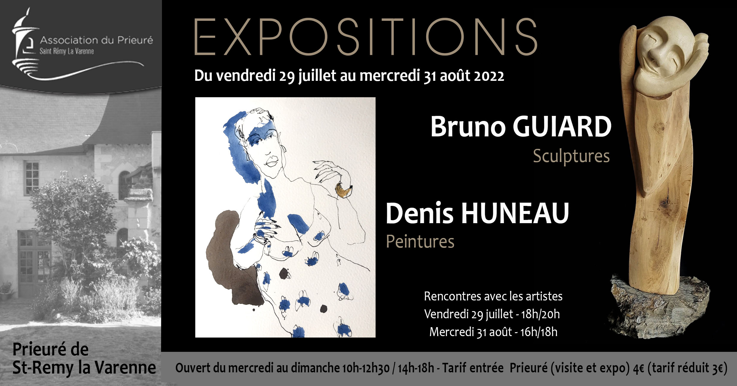 expositions d'août au Prieuré de St Rémy la Varenne