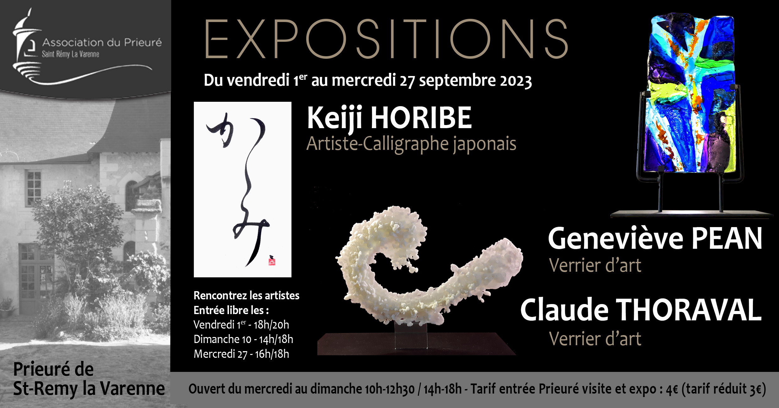 Exposition Keiji Horibe , Geneviève Péan et Claude Thoraval